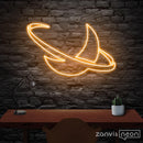 Crescent Moon Neon Sign - Custom Neon Signs | LED Neon Signs | Zanvis Neon®