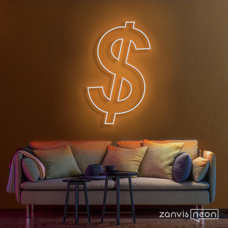 Dollar Sign Neon Sign - Custom Neon Signs | LED Neon Signs | Zanvis Neon®