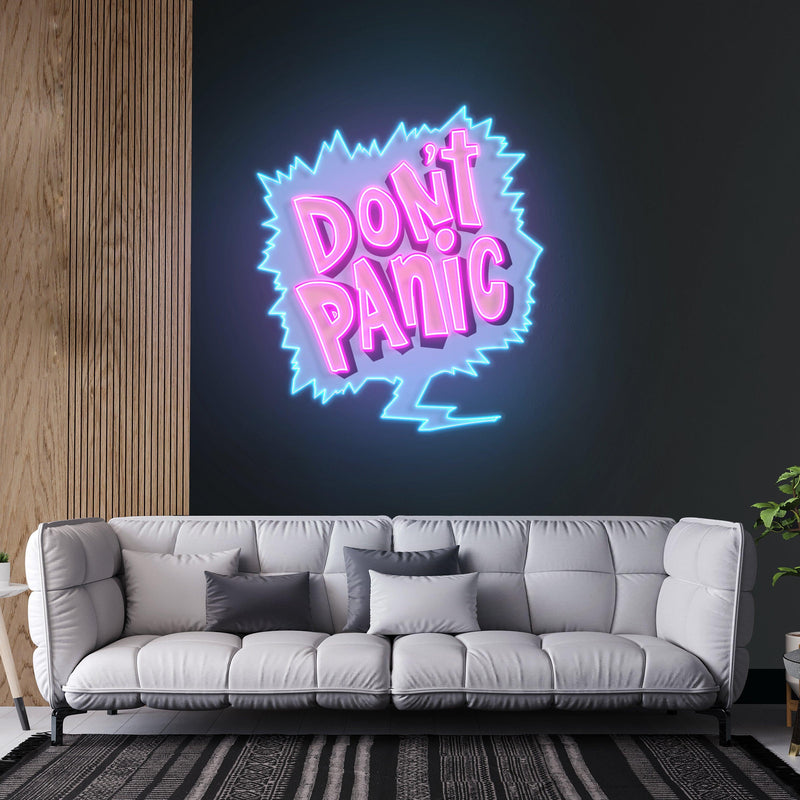Don't Panic Led Neon Acrylic Artwork - Custom Neon Signs | LED Neon Signs | Zanvis Neon®