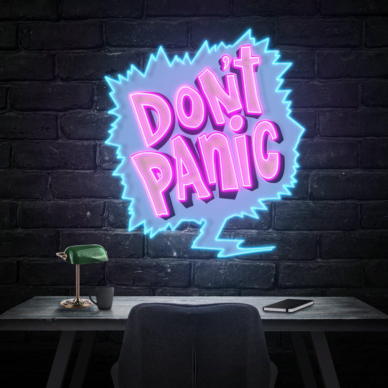 Don't Panic Led Neon Acrylic Artwork - Custom Neon Signs | LED Neon Signs | Zanvis Neon®