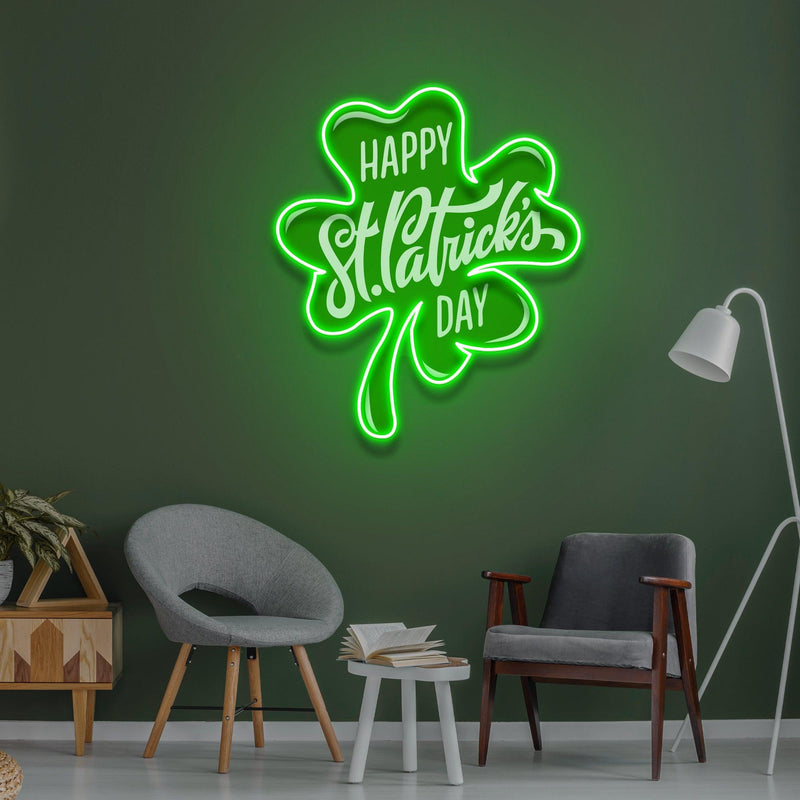 Four-Leaf Clover Saint Patrick Day LED Neon Signs - Custom Neon Signs | LED Neon Signs | Zanvis Neon®