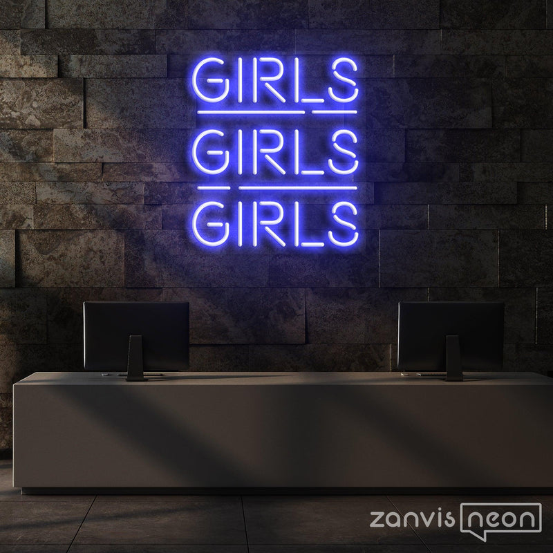 Girls Girls Girls Neon Sign - Custom Neon Signs | LED Neon Signs | Zanvis Neon®