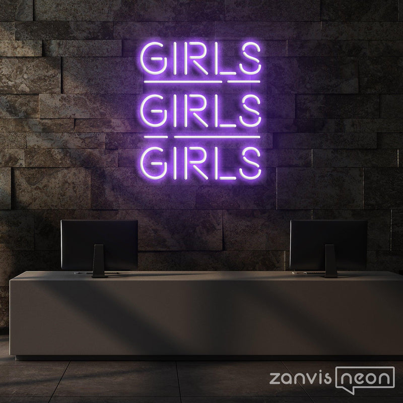Girls Girls Girls Neon Sign - Custom Neon Signs | LED Neon Signs | Zanvis Neon®