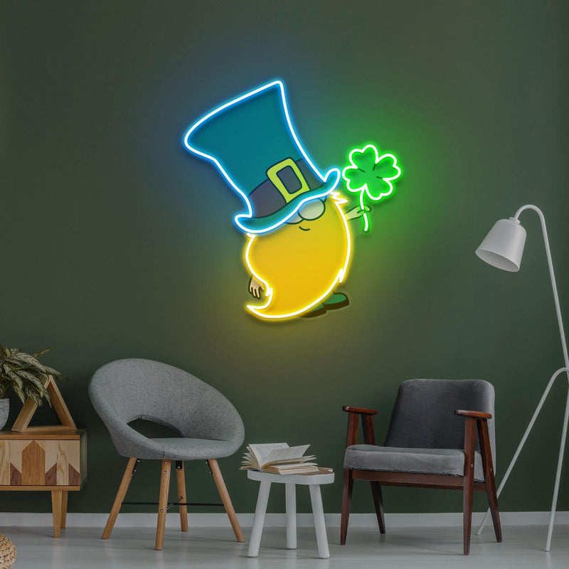 Gnome With Clover Saint Patrick Day LED Neon Signs - Custom Neon Signs | LED Neon Signs | Zanvis Neon®