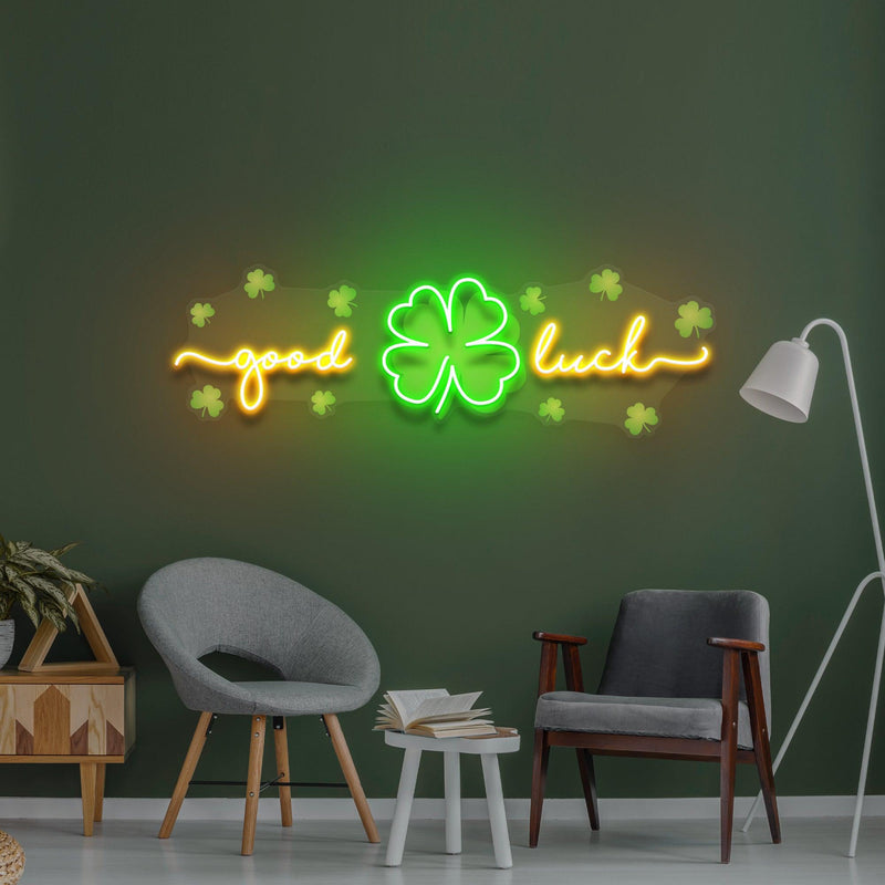 Good Luck Clover Saint Patrick Day LED Neon Signs - Custom Neon Signs | LED Neon Signs | Zanvis Neon®
