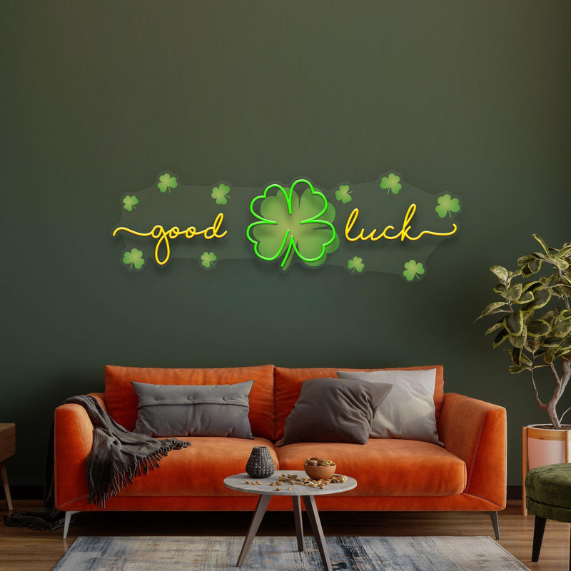 Good Luck Clover Saint Patrick Day LED Neon Signs - Custom Neon Signs | LED Neon Signs | Zanvis Neon®