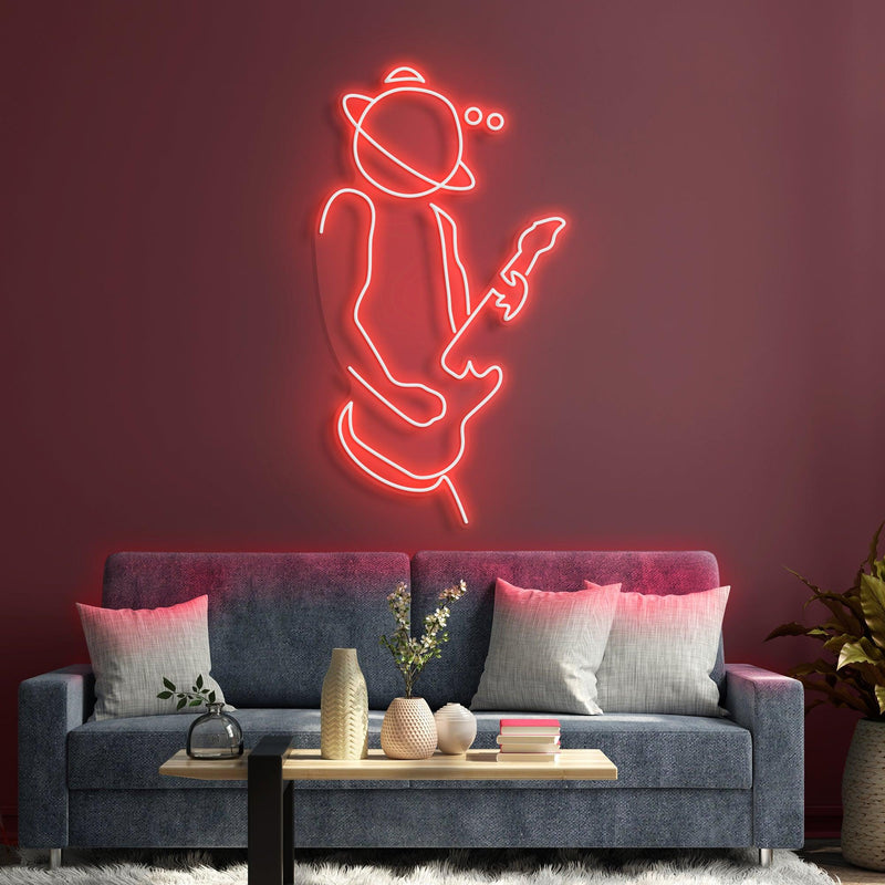 Guitar Space Neon Sign - Custom Neon Signs | LED Neon Signs | Zanvis Neon®