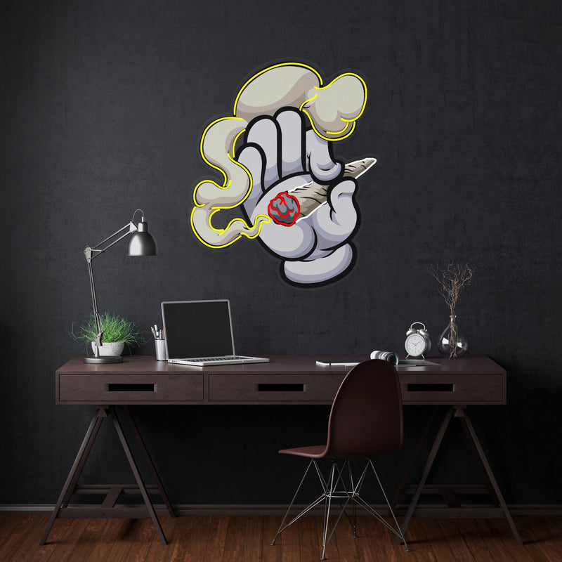 Hand Smoker Led Neon Acrylic Artwork - Custom Neon Signs | LED Neon Signs | Zanvis Neon®