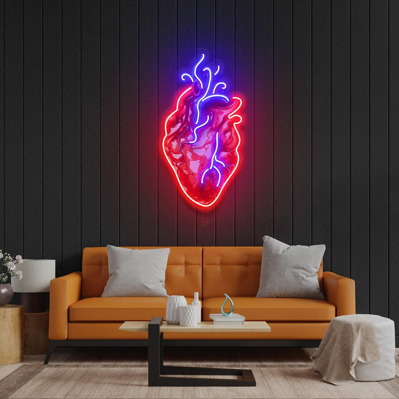 Heart Led Neon Acrylic Artwork - Custom Neon Signs | LED Neon Signs | Zanvis Neon®