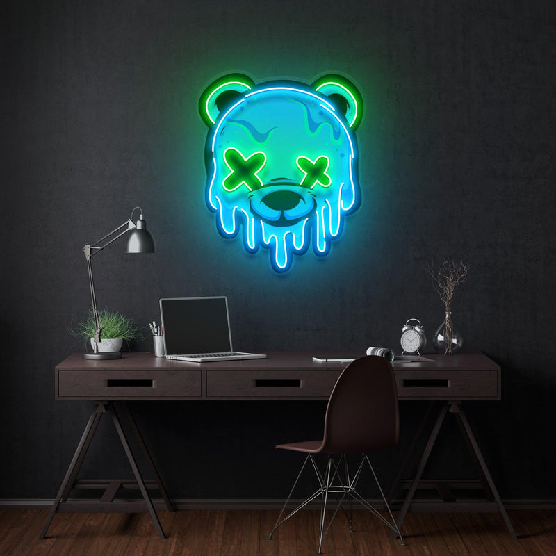 Ice Head Bear Led Neon Acrylic Artwork - Custom Neon Signs | LED Neon Signs | Zanvis Neon®