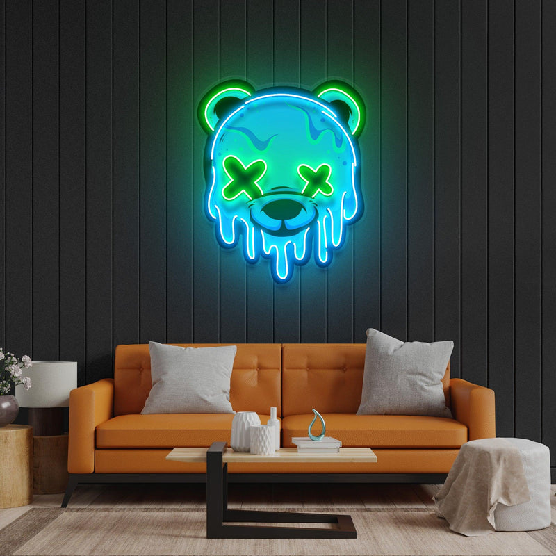 Ice Head Bear Led Neon Acrylic Artwork - Custom Neon Signs | LED Neon Signs | Zanvis Neon®