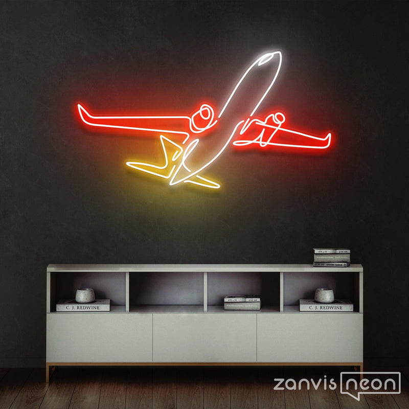 The Airplane Neon Sign - Custom Neon Signs | LED Neon Signs | Zanvis Neon®