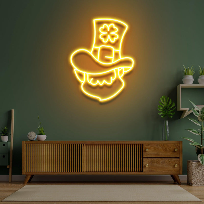 Irish Leprechaun Head Saint Patrick Day LED Neon Signs - Custom Neon Signs | LED Neon Signs | Zanvis Neon®