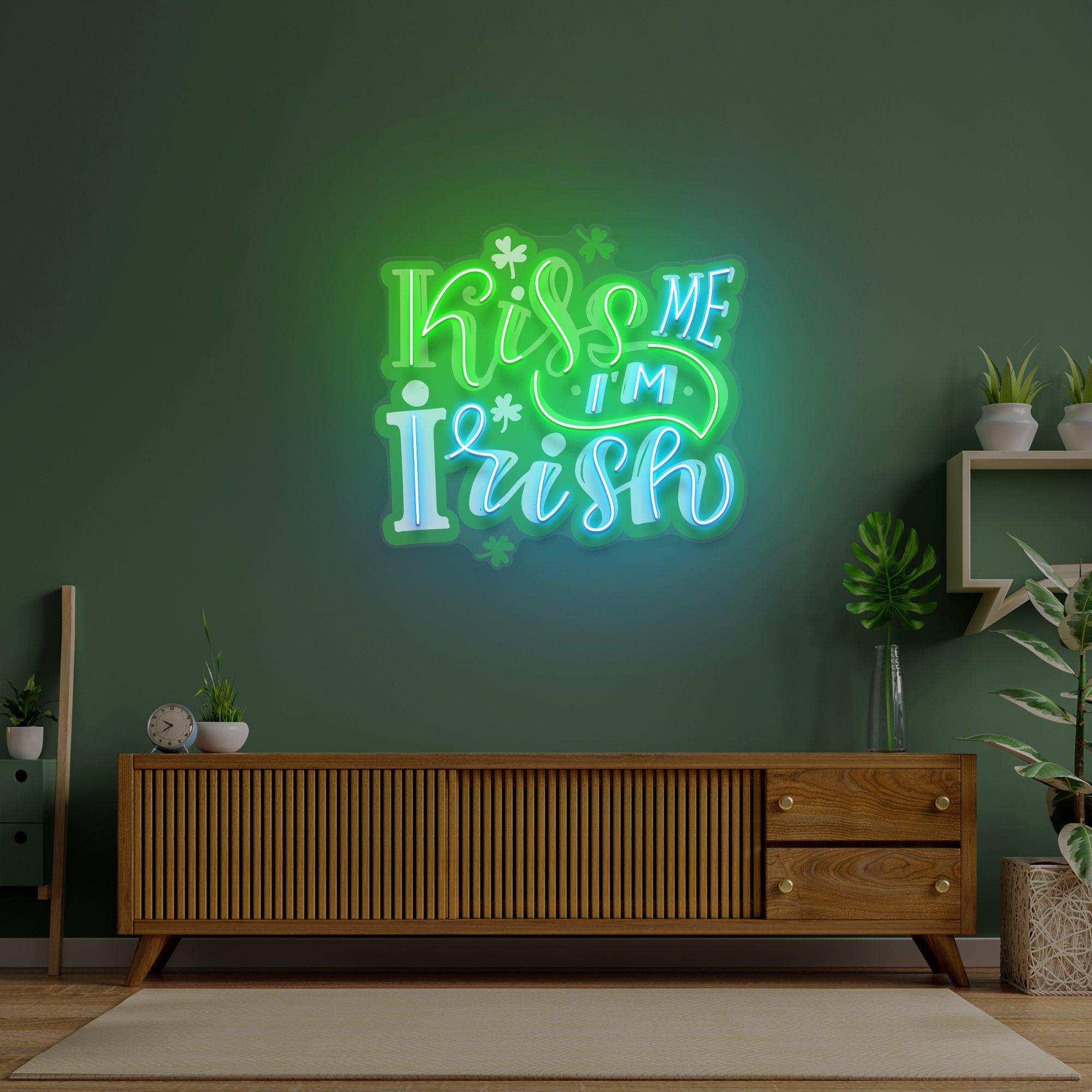 Kiss Me Im Irish St Patrick Day LED Neon Signs