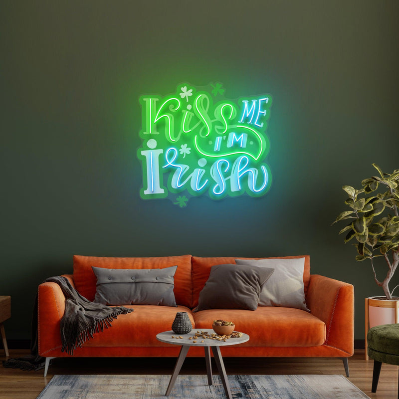 Kiss Me Im Irish St Patrick Day LED Neon Signs - Custom Neon Signs | LED Neon Signs | Zanvis Neon®