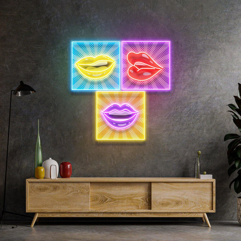 Lip Frame Led Neon Acrylic Artwork - Custom Neon Signs | LED Neon Signs | Zanvis Neon®