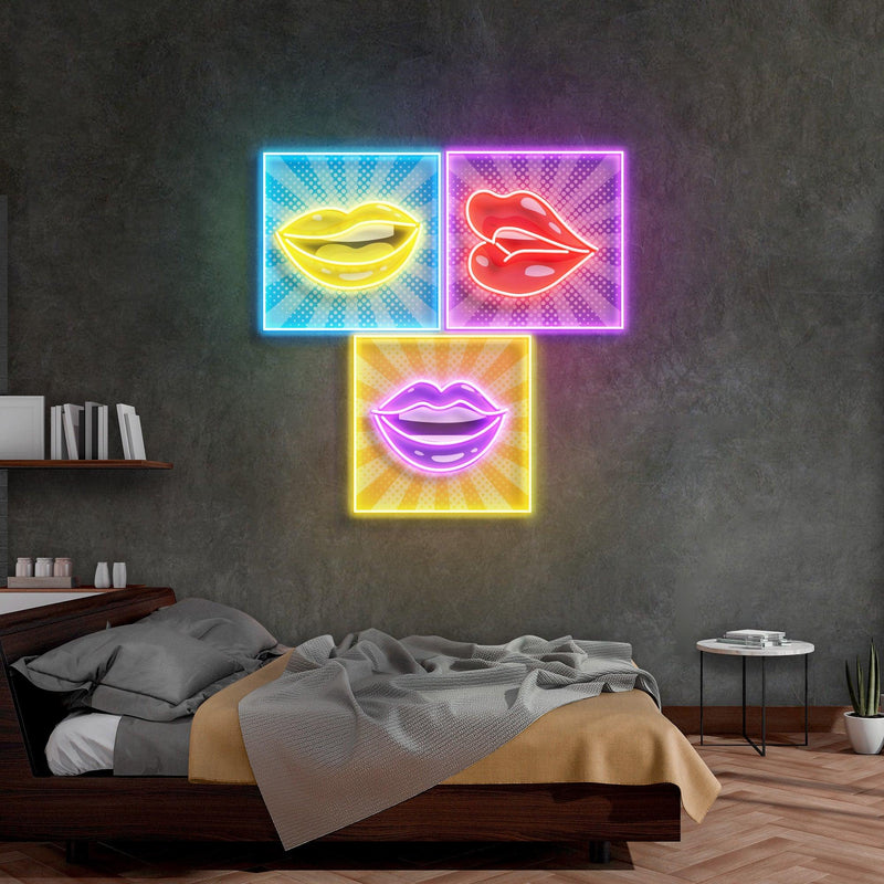 Lip Frame Led Neon Acrylic Artwork - Custom Neon Signs | LED Neon Signs | Zanvis Neon®