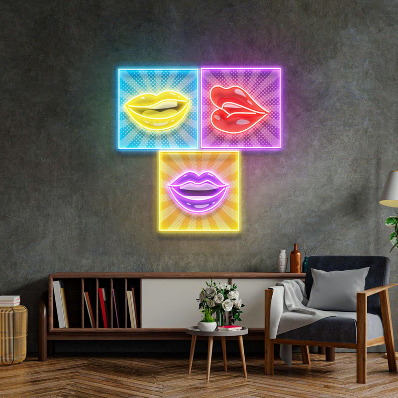 Lip Frame Led Neon Acrylic Artwork - Custom Neon Signs | LED Neon Signs | Zanvis Neon®