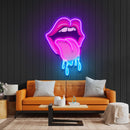 Lips Dripping Led Neon Acrylic Artwork 2