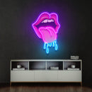 Lips Dripping Led Neon Acrylic Artwork 2