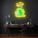 Money Bag Led Neon Acrylic Artwork - Custom Neon Signs | LED Neon Signs | Zanvis Neon®
