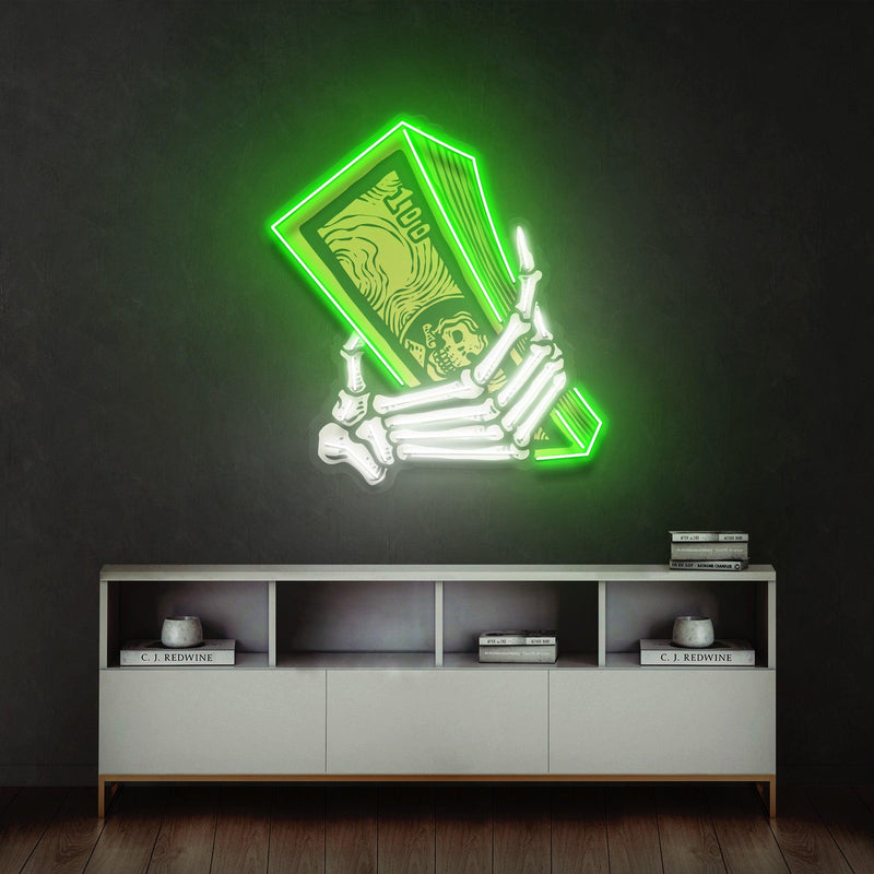 Money Hands Led Neon Acrylic Artwork - Custom Neon Signs | LED Neon Signs | Zanvis Neon®