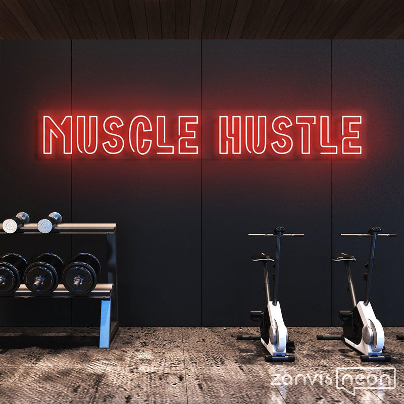 Muscle Hustle Neon Sign - Custom Neon Signs | LED Neon Signs | Zanvis Neon®