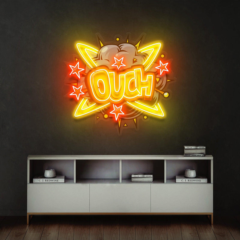 OUCH Led Neon Acrylic Artwork - Custom Neon Signs | LED Neon Signs | Zanvis Neon®
