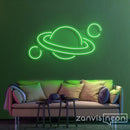 Planet Saturn Neon Sign - Custom Neon Signs | LED Neon Signs | Zanvis Neon®