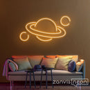 Planet Saturn Neon Sign - Custom Neon Signs | LED Neon Signs | Zanvis Neon®