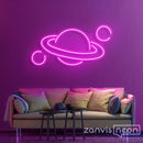 Planet Saturn Neon Sign - Custom Neon Signs | LED Neon Signs | Zanvis Neon®