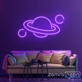 Planet Saturn Neon Sign