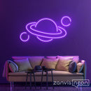 Planet Saturn Neon Sign - Custom Neon Signs | LED Neon Signs | Zanvis Neon®