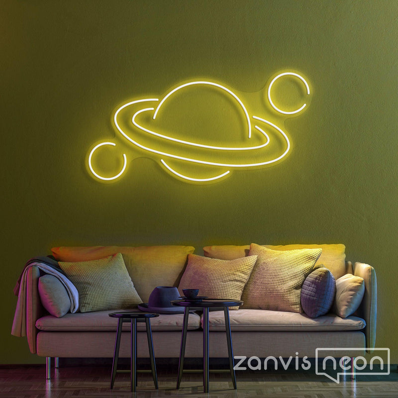 Planet Saturn Neon Sign