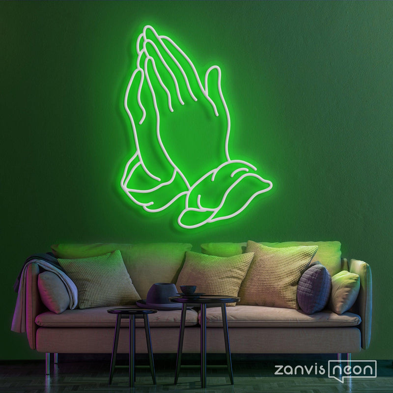 Praying Hands Neon Sign - Custom Neon Signs | LED Neon Signs | Zanvis Neon®