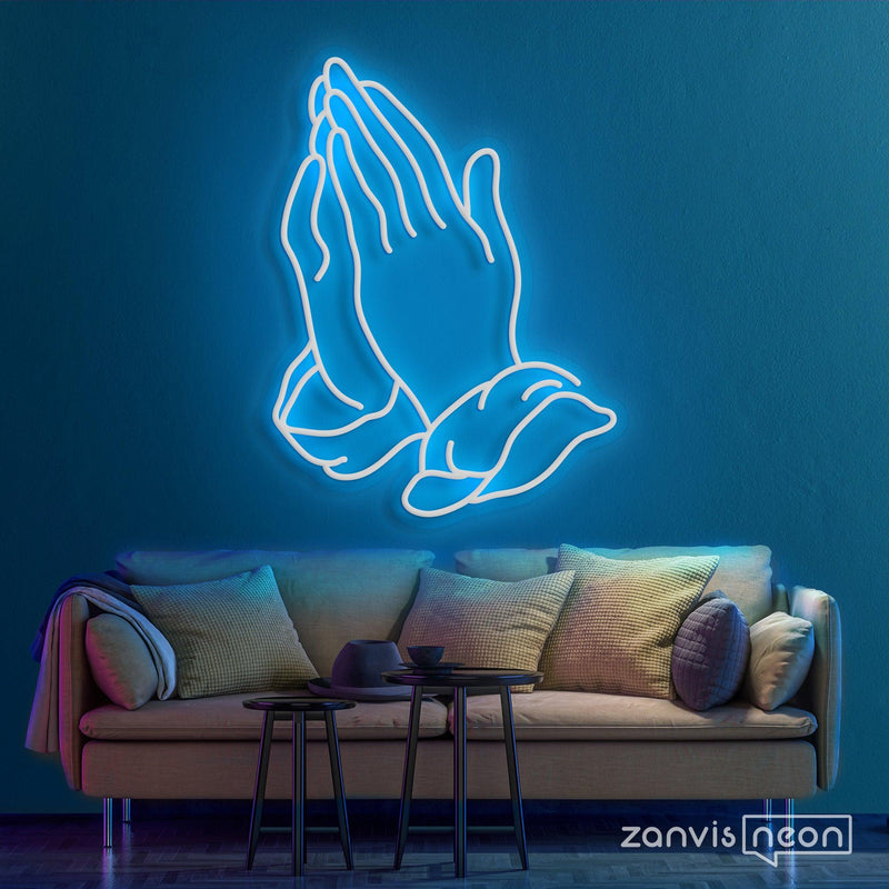 Praying Hands Neon Sign