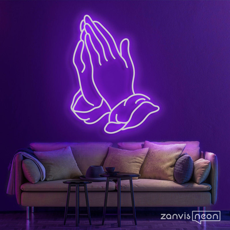 Praying Hands Neon Sign - Custom Neon Signs | LED Neon Signs | Zanvis Neon®