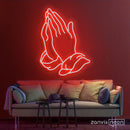 Praying Hands Neon Sign - Custom Neon Signs | LED Neon Signs | Zanvis Neon®