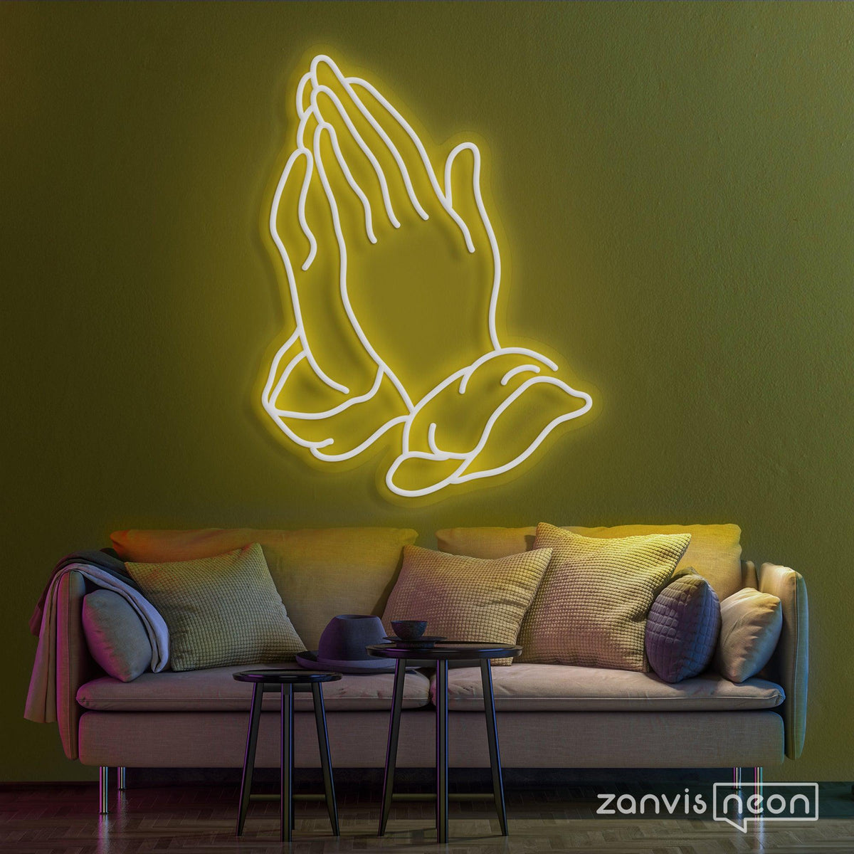 Praying Hands Home Display Dual Color LED Enseigne Lumineuse