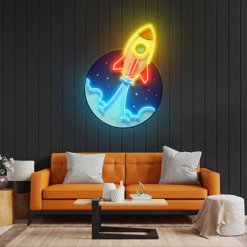 Rocket Led Neon Acrylic Artwork - Custom Neon Signs | LED Neon Signs | Zanvis Neon®