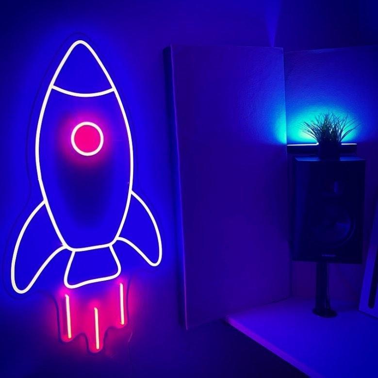 The Rocket Neon Sign - Custom Neon Signs | LED Neon Signs | Zanvis Neon®