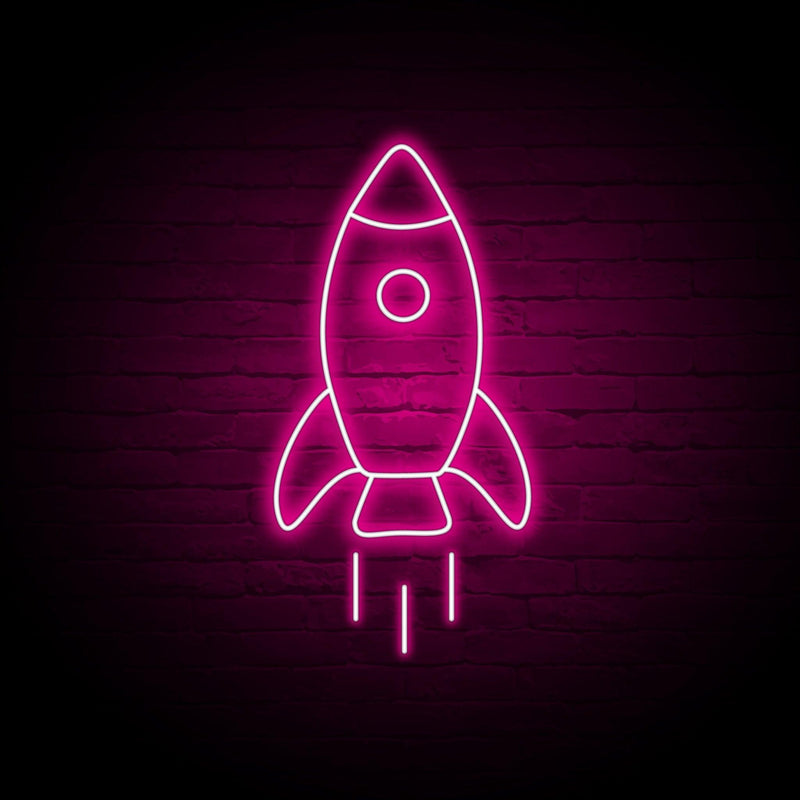 Pink Rocket Sign The Rocket Neon Sign