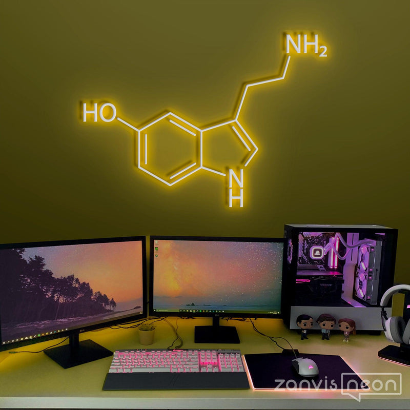 Serotonin Molecule Neon Sign - Custom Neon Signs | LED Neon Signs | Zanvis Neon®