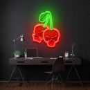 Skull Cherry Led Neon Acrylic Artwork - Custom Neon Signs | LED Neon Signs | Zanvis Neon®