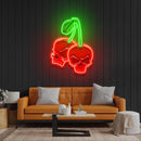 Skull Cherry Led Neon Acrylic Artwork - Custom Neon Signs | LED Neon Signs | Zanvis Neon®