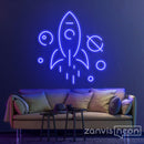 Spaceship in Galaxy Neon Sign - Custom Neon Signs | LED Neon Signs | Zanvis Neon®