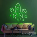Spaceship in Galaxy Neon Sign - Custom Neon Signs | LED Neon Signs | Zanvis Neon®