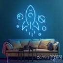 Spaceship in Galaxy Neon Sign - Custom Neon Signs | LED Neon Signs | Zanvis Neon®