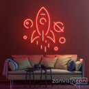 Spaceship in Galaxy Neon Sign - Custom Neon Signs | LED Neon Signs | Zanvis Neon®