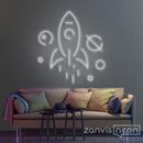 Spaceship in Galaxy Neon Sign - Custom Neon Signs | LED Neon Signs | Zanvis Neon®